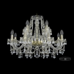 Люстра хрустальная 1410/8+4/240 G V0300 Bohemia Ivele Crystal (Стеклянный рожок)