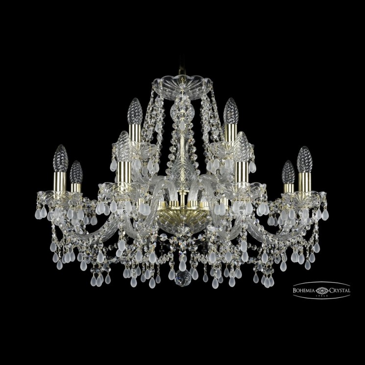 Люстра хрустальная 1410/8+4/240 G V0300 Bohemia Ivele Crystal (Стеклянный рожок)