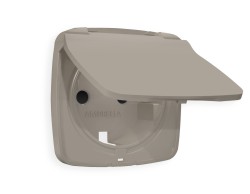 Ambrella Light Лицевая панель для электрической розетки с/з со шторками и крышкой IP44 QUANT Ambrella Volt OMEGA OP3680
