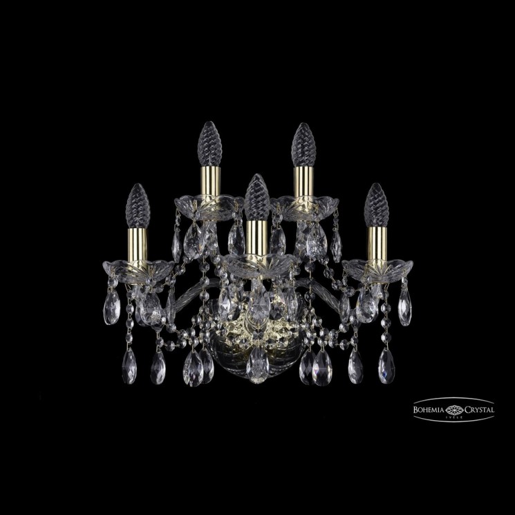 Бра хрустальные 1413B/3+2/165 G Bohemia Ivele Crystal (Стеклянный рожок)