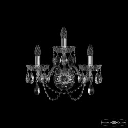 Бра хрустальные 1402B/2+1/160/XL Ni Bohemia Ivele Crystal (Стеклянный рожок)