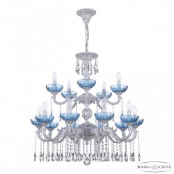 Люстра хрустальная AL78101/10+5/250/2D A WMN P Aquamarine/M-1H Bohemia Ivele Crystal (Литые)