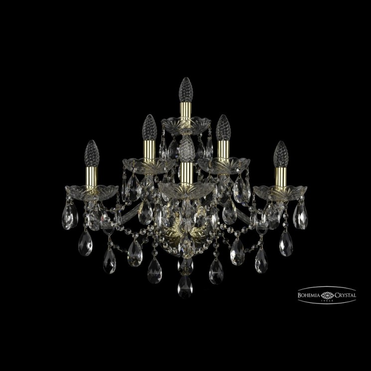 Бра хрустальные 1415B/3+2+1/220/XL G Bohemia Ivele Crystal (Стеклянный рожок)