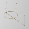Maytoni Готовая конструкция круглая + прямая двухуровневая на тросовых подвесах Hang без светильников и блока питания, латунь