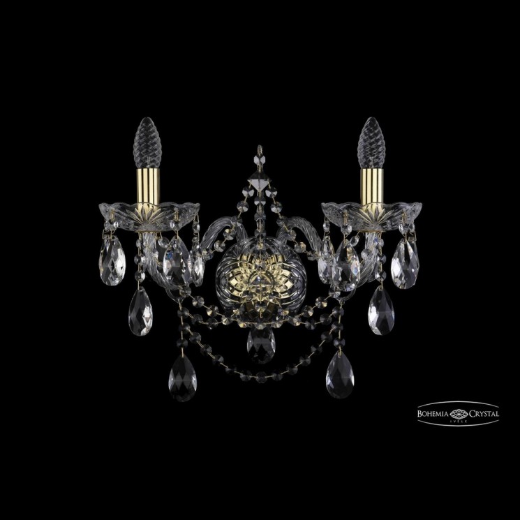 Бра хрустальные 1411B/2/195/XL G Bohemia Ivele Crystal (Стеклянный рожок)