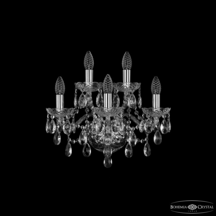 Бра хрустальные 1415B/3+2/165 Ni  Bohemia Ivele Crystal (Стеклянный рожок)