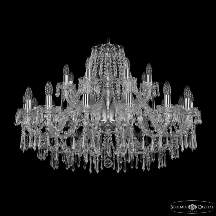 Люстра хрустальная 1403/16+8/360 Ni  Bohemia Ivele Crystal (Стеклянный рожок)