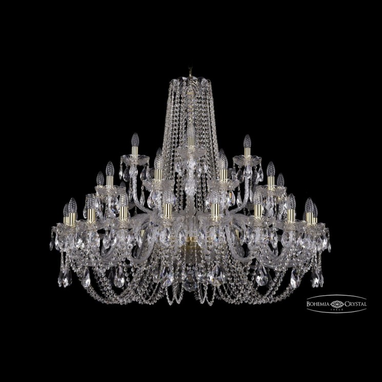 Люстра хрустальная 1402/20+10+5/400 G Bohemia Ivele Crystal (Стеклянный рожок)