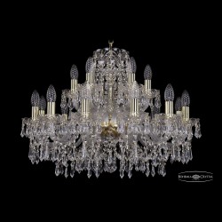 Люстра хрустальная 1403/12+6/240 G Bohemia Ivele Crystal (Стеклянный рожок)