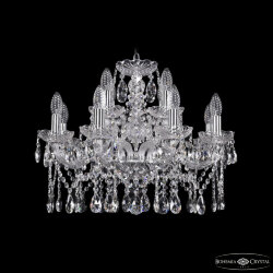 Люстра хрустальная 1413/8+4/200 Ni Bohemia Ivele Crystal (Стеклянный рожок)