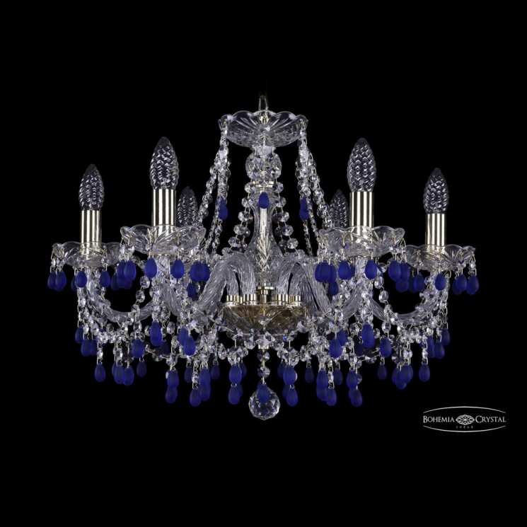 Люстра хрустальная 1410/6/195 G V3001 Bohemia Ivele Crystal (Стеклянный рожок)