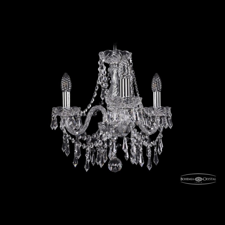 Люстра хрустальная 1403/3/141 Ni Bohemia Ivele Crystal (Стеклянный рожок)