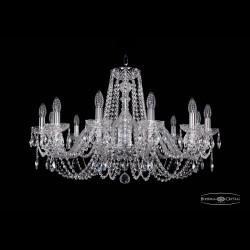 Люстра хрустальная 1402/12/300 Ni Bohemia Ivele Crystal (Стеклянный рожок)