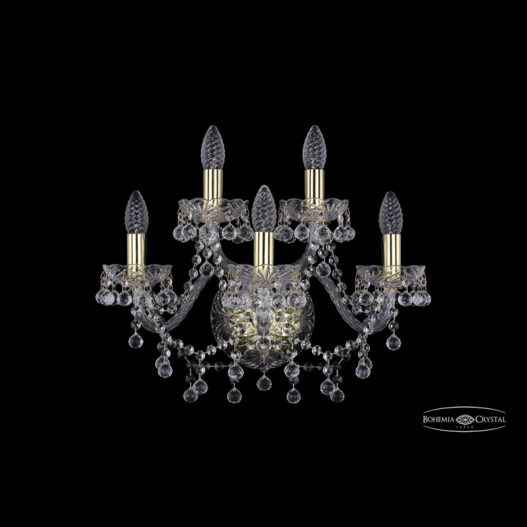 Бра хрустальные 1409B/3+2/160 G Bohemia Ivele Crystal (Стеклянный рожок)