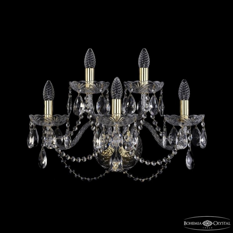 Бра хрустальные 1402B/3+2/195/XL G Bohemia Ivele Crystal (Стеклянный рожок)