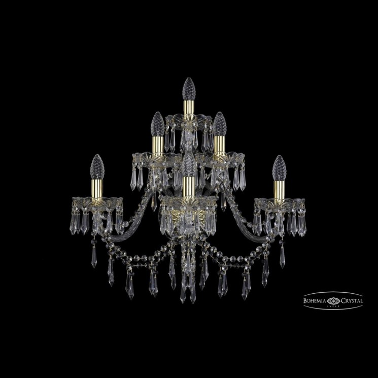Бра хрустальные 1403B/3+2+1/240/XL G Bohemia Ivele Crystal (Стеклянный рожок)