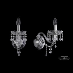 Бра хрустальные 1410B/1/160/XL Ni V0300 Bohemia Ivele Crystal (Стеклянный рожок)