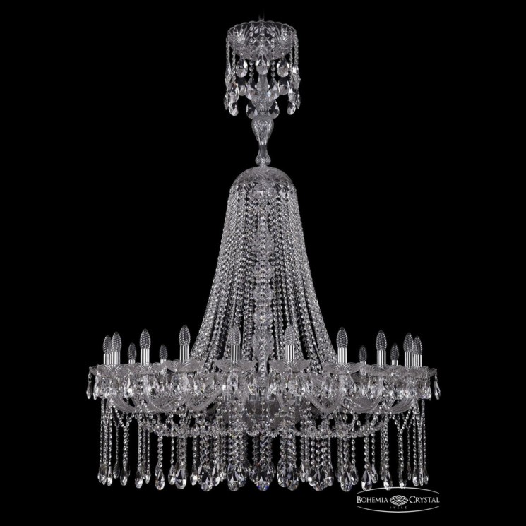 Люстра хрустальная 1413/20/400/XL-160 Ni Bohemia Ivele Crystal (Стеклянный рожок)