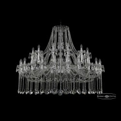 Люстра хрустальная 1413/24+12/530 Ni Bohemia Ivele Crystal (Стеклянный рожок)