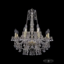 Люстра хрустальная 1409/8+4/195/h-62 G Bohemia Ivele Crystal (Стеклянный рожок)
