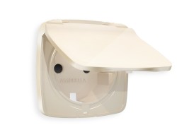Ambrella Light Лицевая панель для электрической розетки с заземлением со шторками и крышкой IP44 QUANT Ambrella Volt OMEGA OP3080
