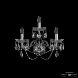 Бра хрустальные 1402B/2+1/195/XL Ni Bohemia Ivele Crystal (Стеклянный рожок)
