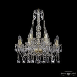 Люстра хрустальная 1413/8+4/200/h-66 G Bohemia Ivele Crystal (Стеклянный рожок)