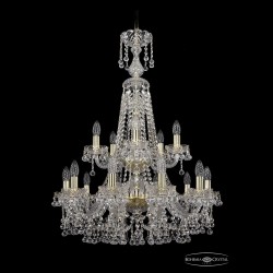 Люстра хрустальная 1409/10+5/240/XL-91/2d G Bohemia Ivele Crystal (Стеклянный рожок)