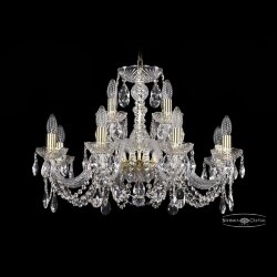 Люстра хрустальная 1402/8+4/240 G Bohemia Ivele Crystal (Стеклянный рожок)