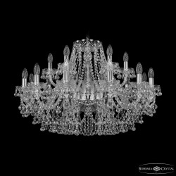 Люстра хрустальная 1409/12+6/300 Ni Bohemia Ivele Crystal (Стеклянный рожок)