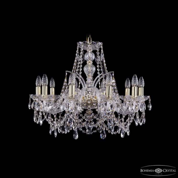 Люстра хрустальная 1411/10/240 G  Bohemia Ivele Crystal (Стеклянный рожок)