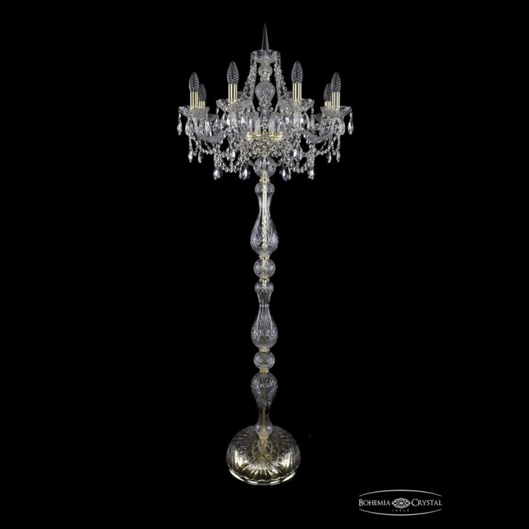 Торшер хрустальный 1411T1/8/195-165 G Bohemia Ivele Crystal (Стеклянный рожок)