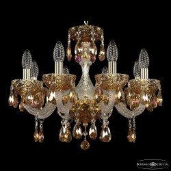 Люстра с цветным хрусталём 5417/8/165 G Amber/M-1F K777 Bohemia Ivele Crystal (5417)
