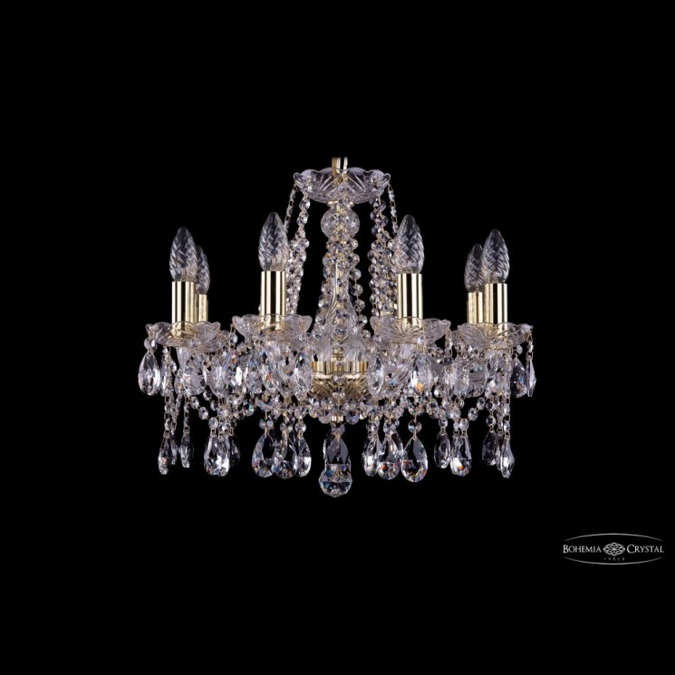 Люстра хрустальная 1413/8/165 G Bohemia Ivele Crystal (Стеклянный рожок)