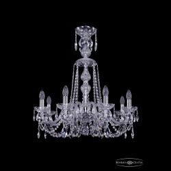 Люстра хрустальная 1402/8/240/XL-73 Ni Bohemia Ivele Crystal (Стеклянный рожок)