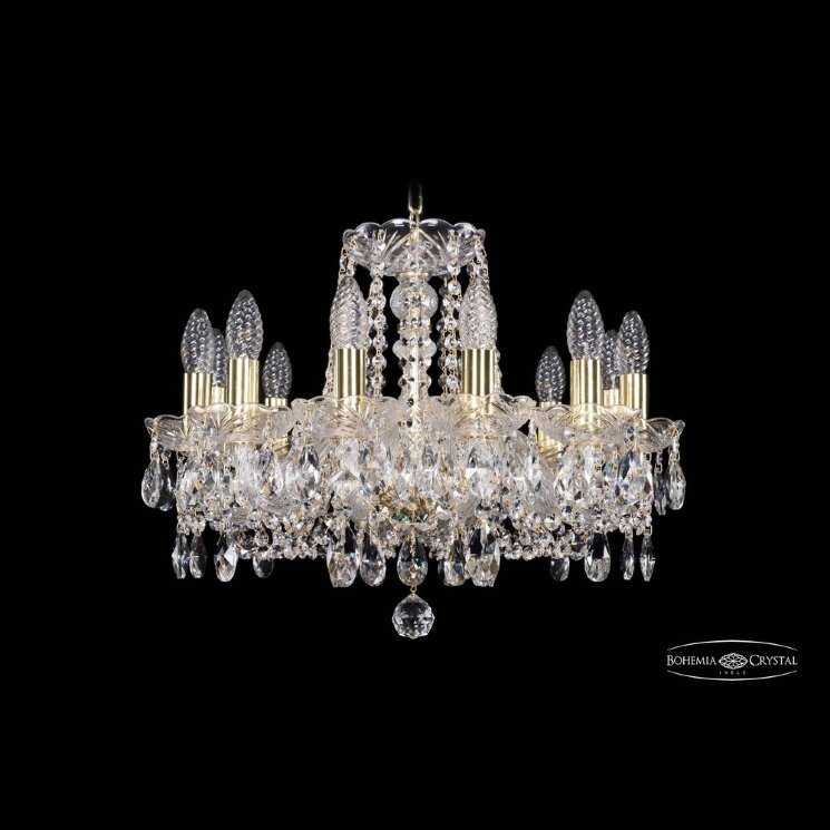 Люстра хрустальная 1402/12/160 G Bohemia Ivele Crystal (Стеклянный рожок)