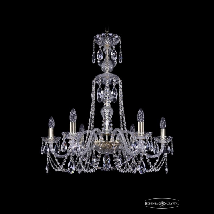 Люстра хрустальная 1402/6/240/XL-73 G Bohemia Ivele Crystal (Стеклянный рожок)