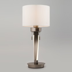 Настольный светодиодный светильник с тканевым абажуром                      Bogate's  993 белый / никель
