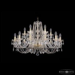 Люстра хрустальная 1402/12+6/300 G Bohemia Ivele Crystal (Стеклянный рожок)