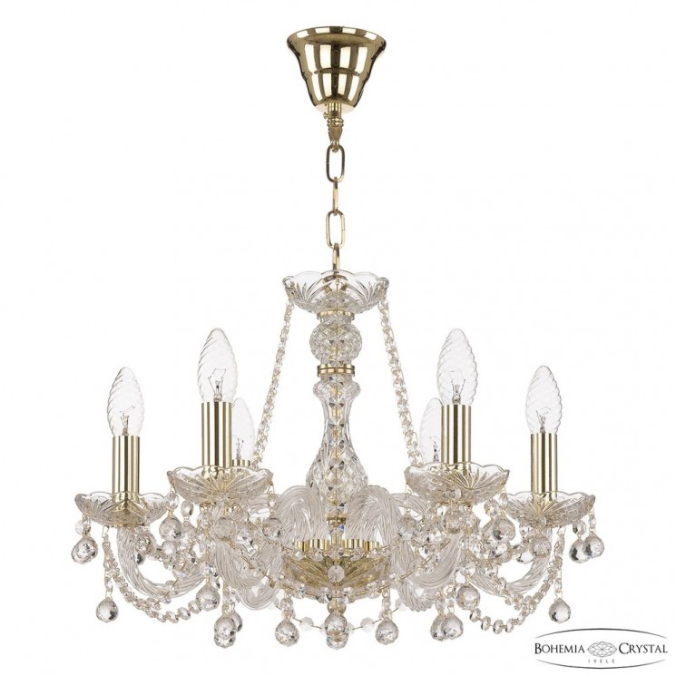 Люстра хрустальная 108/6/165 G Bohemia Ivele Crystal (Стеклянный рожок)