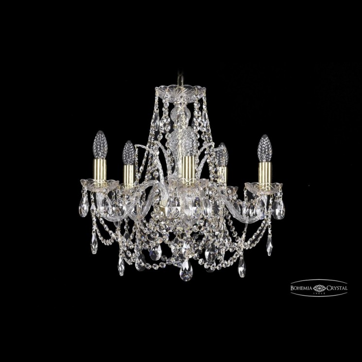 Люстра хрустальная 1411/5/160 G Bohemia Ivele Crystal (Стеклянный рожок)