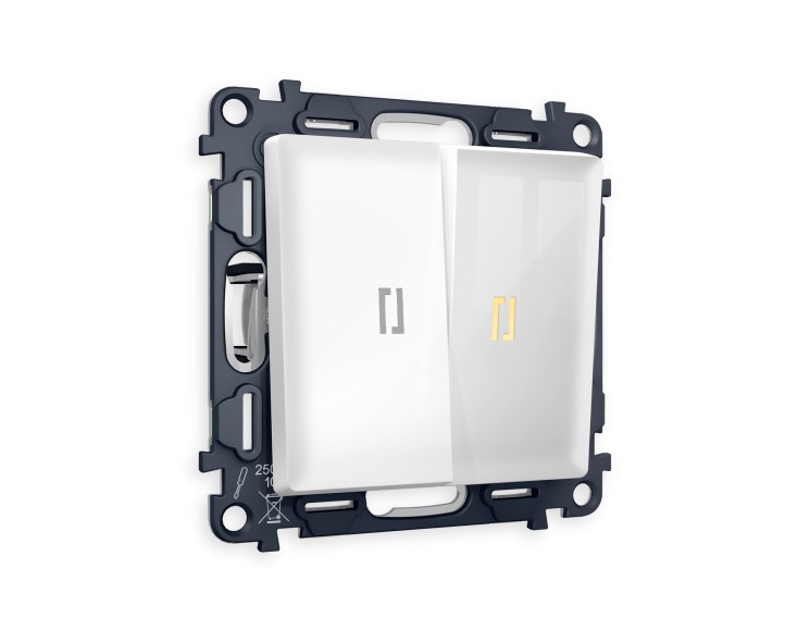 Ambrella Light Комплект механизма 2-клавишного выключателя с подсветкой 3200K Ambrella Volt ALFA MA104010