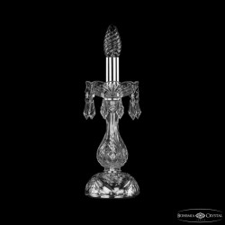 Настольная лампа хрустальная 1403L/1-27 Ni Bohemia Ivele Crystal (С 1 лампочкой)