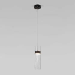 Подвесной светодиодный светильник в стиле лофт                      Eurosvet  50244/1 LED черный/прозрачный
