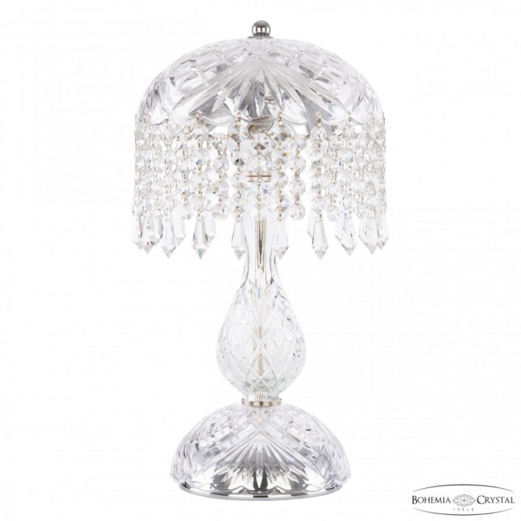 Настольная лампа хрустальная 14781L1/22 Ni Drops Bohemia Ivele Crystal (Стеклянный рожок)