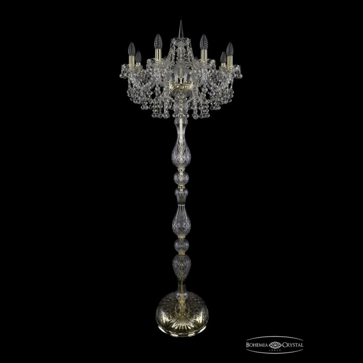 Торшер хрустальный 1409T1/8/195-160 G Bohemia Ivele Crystal (Стеклянный рожок)