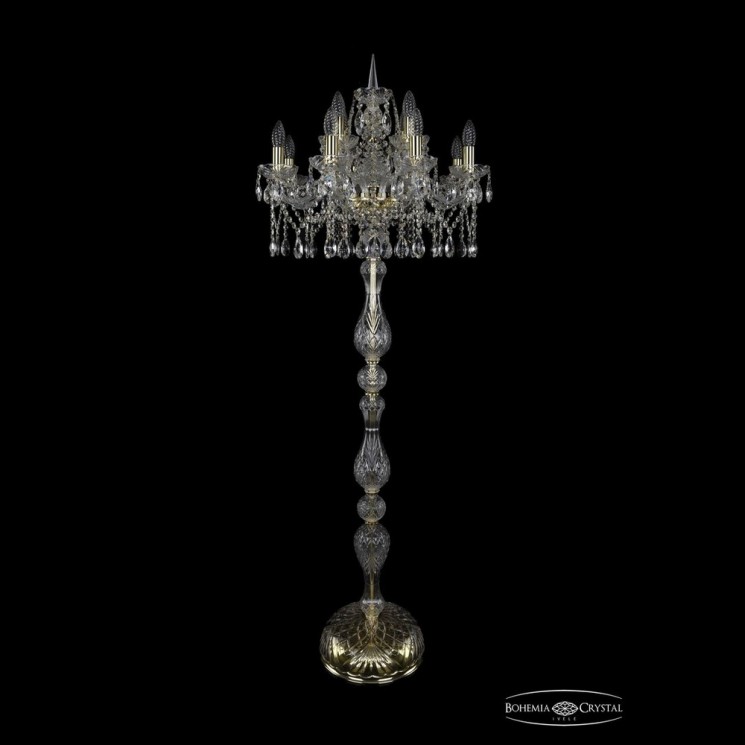 Торшер хрустальный 1413T1/8+4/200-165 G Bohemia Ivele Crystal (Стеклянный рожок)