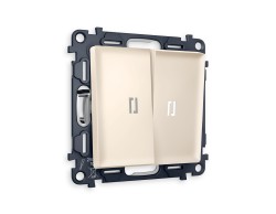 Ambrella Light Комплект механизма 2-клавишного проходного выключателя с подсветкой 5600K Ambrella Volt ALFA MA324035