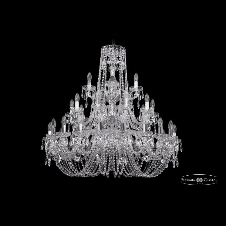 Люстра хрустальная 1402/20+10+5/360/3d Ni Bohemia Ivele Crystal (Стеклянный рожок)