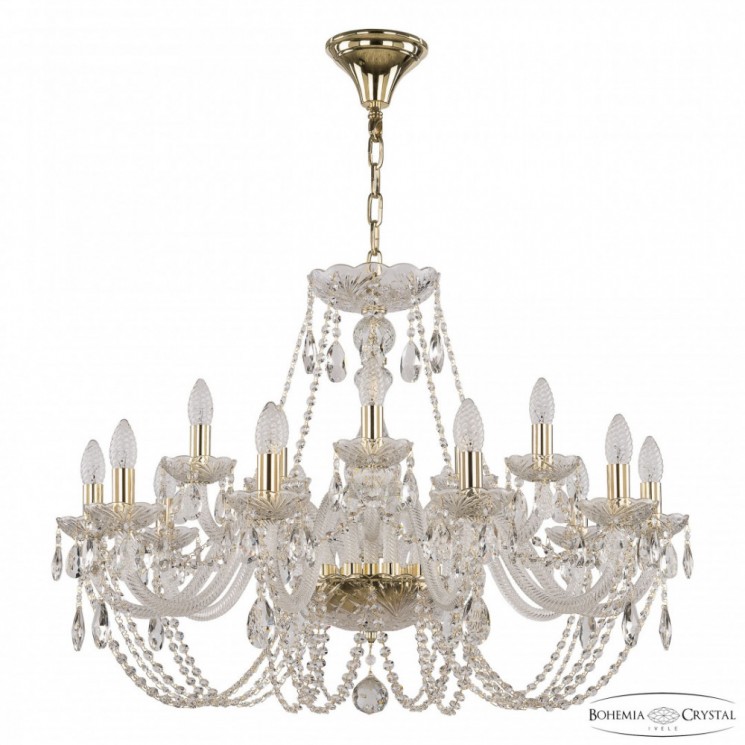 Люстра хрустальная 101/10+5/300 G Bohemia Ivele Crystal (Стеклянный рожок)